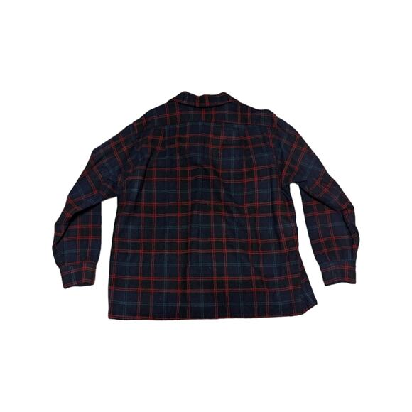 Vintage 70s Pendleton Field Shirt Button Down Plaid Red Blue Green Mens X-Large - Picture 2 of 5